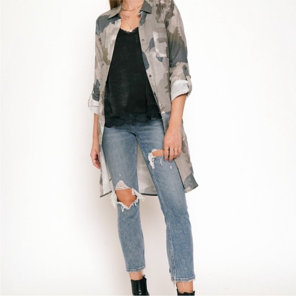 NWT Mystree Gray Camouflage Long Sleeve Dress - Picture 4 of 5
